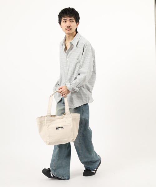 THRASHER（スラッシャー）の「THRASHER OUTPOCKET TOTEBAG（トートバッグ・メンズ・ホワイト系/ホワイト×ブラック・FREE）」の8枚目の写真