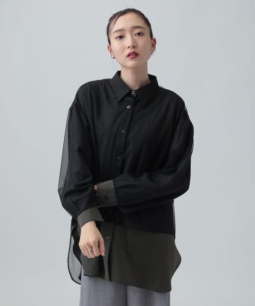 LEPSIM(レプシィム)の「サラキレチュールレイヤーチュニック 639331(シャツ/ブラウス・レディース・グレー系その他/ピンク系その他/キャメル/ライトパープル・FREE)」の14枚目の写真