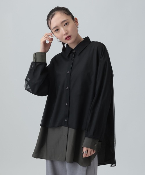 LEPSIM(レプシィム)の「サラキレチュールレイヤーチュニック 639331(シャツ/ブラウス・レディース・グレー系その他/ピンク系その他/キャメル/ライトパープル・FREE)」の15枚目の写真