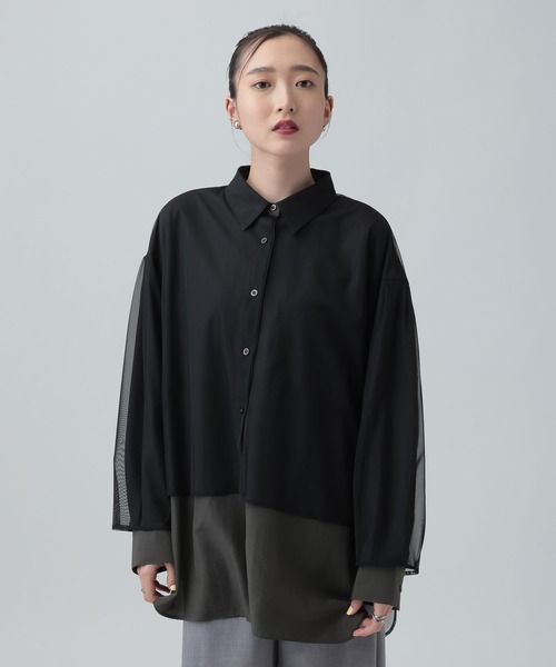 LEPSIM(レプシィム)の「サラキレチュールレイヤーチュニック 639331(シャツ/ブラウス・レディース・グレー系その他/ピンク系その他/キャメル/ライトパープル・FREE)」の16枚目の写真