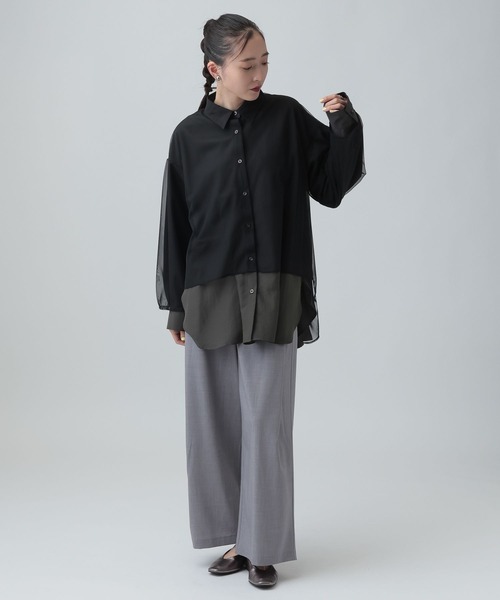 LEPSIM(レプシィム)の「サラキレチュールレイヤーチュニック 639331(シャツ/ブラウス・レディース・グレー系その他/ピンク系その他/キャメル/ライトパープル・FREE)」の18枚目の写真