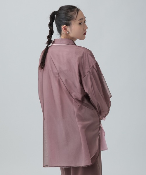 LEPSIM(レプシィム)の「サラキレチュールレイヤーチュニック 639331(シャツ/ブラウス・レディース・グレー系その他/ピンク系その他/キャメル/ライトパープル・FREE)」の22枚目の写真