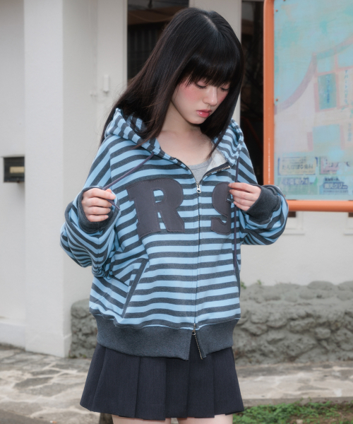 ROSEFRANTZ（ロゼフランツ）の「Patch Stripe Hood Zip-Up [Sky Blue]（パーカー・レディース・スカイブルー・OS）」の16枚目の写真