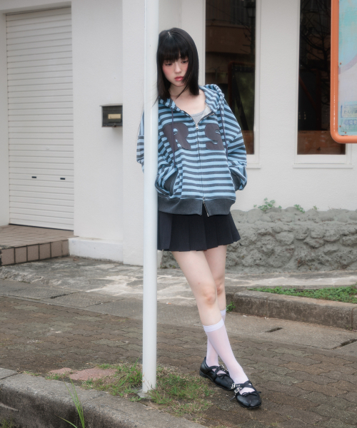 ROSEFRANTZ（ロゼフランツ）の「Patch Stripe Hood Zip-Up [Sky Blue]（パーカー・レディース・スカイブルー・OS）」の14枚目の写真