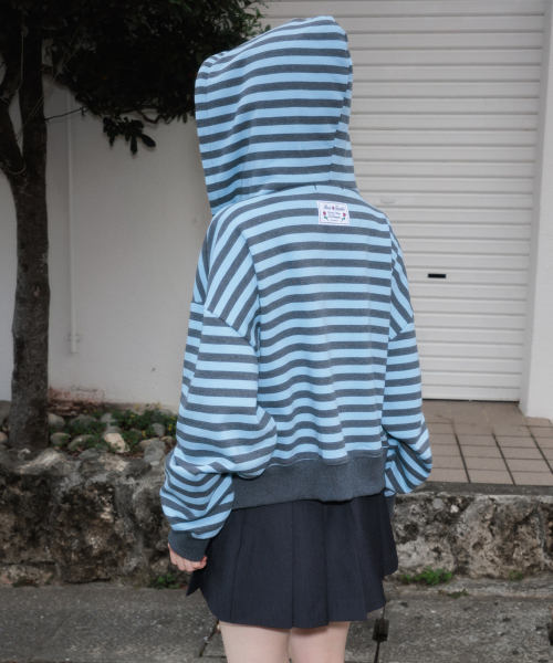 ROSEFRANTZ（ロゼフランツ）の「Patch Stripe Hood Zip-Up [Sky Blue]（パーカー・レディース・スカイブルー・OS）」の6枚目の写真