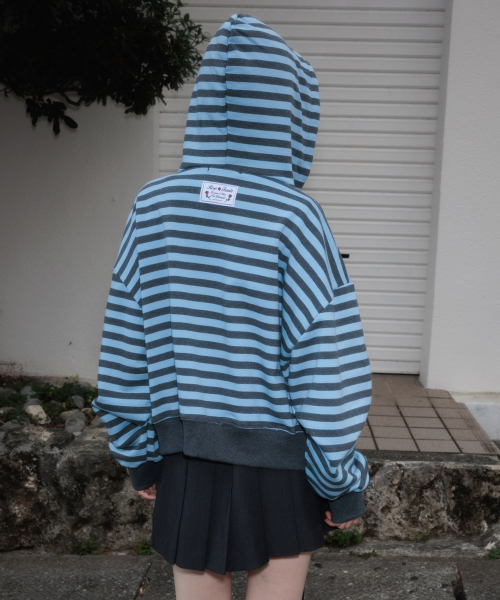 ROSEFRANTZ（ロゼフランツ）の「Patch Stripe Hood Zip-Up [Sky Blue]（パーカー・レディース・スカイブルー・OS）」の5枚目の写真