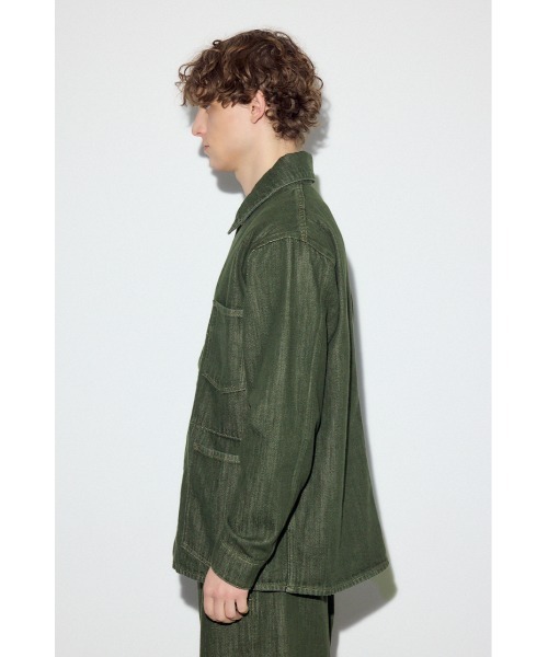 AZUL by moussy(アズールバイマウジー)の「リラックスデニムカバーオール 春服 秋服 ブルゾン(ブルゾン・メンズ・ワンウォッシュ/カーキ・LARGE/MEDIUM/SMALL)」の8枚目の写真
