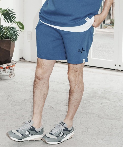 mp14821-cardboard knit shorts with two-tone embroidery ショート