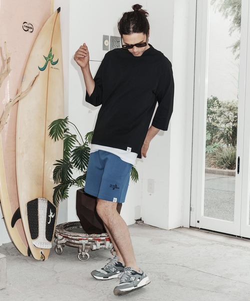 mp14821-cardboard knit shorts with two-tone embroidery ショート