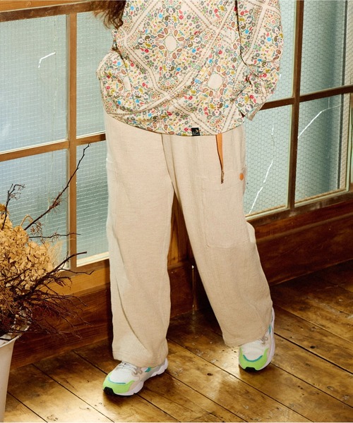 go slow caravan(ゴースローキャラバン)の「C/L/R カラーステッチ サイドポケットパンツ W(その他パンツ・レディース・ナチュラル/ブラック/カーキ・FREE)」の2枚目の写真