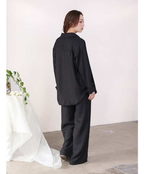 fifth（フィフス）の「リネンライクシャツパンツセットアップ（セットアップ・レディース・ブラック/ベージュ・M）」の8枚目の写真