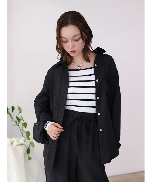 fifth（フィフス）の「リネンライクシャツパンツセットアップ（セットアップ・レディース・ブラック/ベージュ・M）」の10枚目の写真