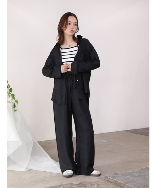 fifth（フィフス）の「リネンライクシャツパンツセットアップ（セットアップ・レディース・ブラック/ベージュ・M）」の11枚目の写真