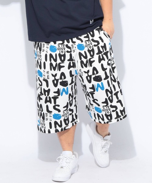 B&T CLUB（ビーティークラブ）の「ショートパンツ ハーフパンツ 短パン メンズ 大きいサイズ FAT ANIMALS クジラ総柄 ショーツ ワイド 楽 B＆T CLUB ビーアンドティークラブ（スウェットパンツ・メンズ・ブラック/ホワイト・X2(4L～5L)/X1(3L～4L)/X3(6L～7L)）」の15枚目の写真