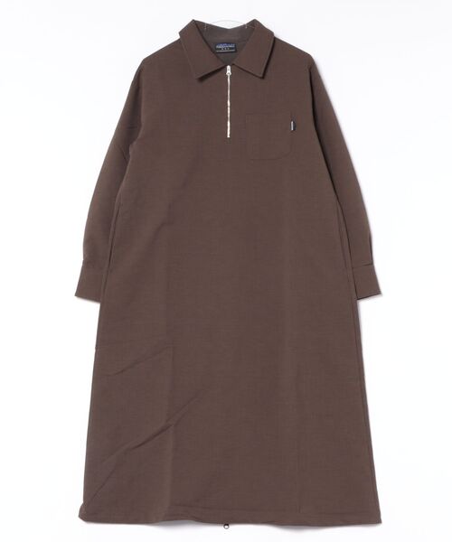 THOUSAND MILE(サウザンドマイル)の「【THOUSAND MILE】Strech HALF ZIP OnePiece 防シワ/ストレッチ/保温性/機能素材(ワンピース・レディース・ブラウン/チャコールグレー/ブラック・FREE)」の3枚目の写真