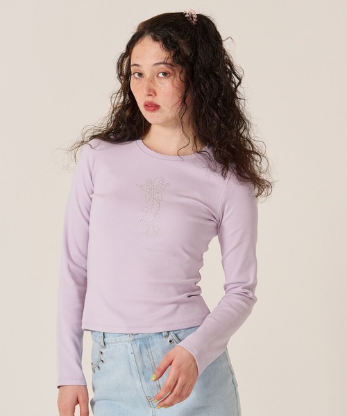 TINA:JOJUN(ティーナジョジュン)の「バタフライ スタッズ ロンT TINA:JOJUN(Tシャツ/カットソー・レディース・ネイビー/ホワイト・M)」の11枚目の写真