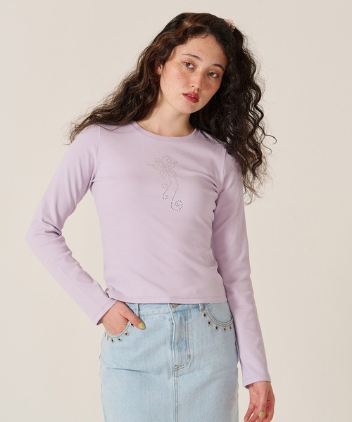 TINA:JOJUN(ティーナジョジュン)の「バタフライ スタッズ ロンT TINA:JOJUN(Tシャツ/カットソー・レディース・ネイビー/ホワイト・M)」の12枚目の写真