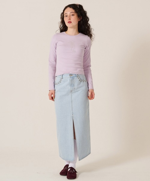 TINA:JOJUN(ティーナジョジュン)の「バタフライ スタッズ ロンT TINA:JOJUN(Tシャツ/カットソー・レディース・ネイビー/ホワイト・M)」の15枚目の写真