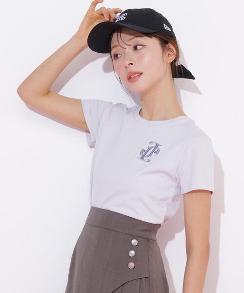 JILL by JILL STUART(ジルバイジルスチュアート)の「クロスJモチーフ刺繍ロゴTシャツ(Tシャツ/カットソー・レディース・ブルー/ピンク/ホワイト・FREE)」の17枚目の写真