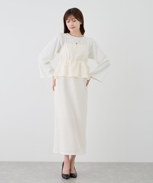 Jayro(ジャイロ)の「ペプラムドッキングワンピース(ジャンパースカート・レディース・ネイビー/ホワイト系その他2・M)」の3枚目の写真