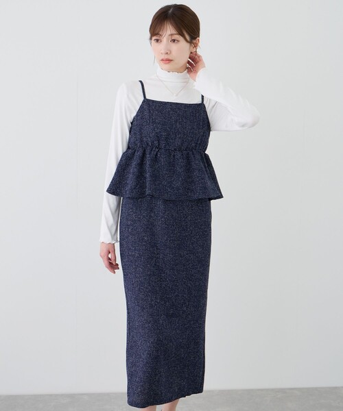 Jayro(ジャイロ)の「ペプラムドッキングワンピース(ジャンパースカート・レディース・ネイビー/ホワイト系その他2・M)」の12枚目の写真
