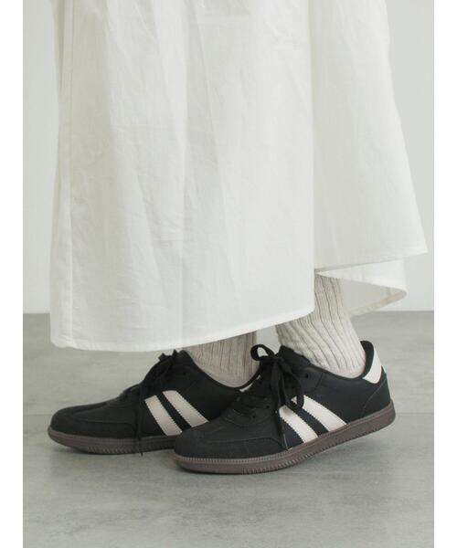 Samansa Mos2（サマンサ モスモス）の「ラインスニーカー（スニーカー・レディース・ベージュ/ブラック・M/XL/S/L）」の3枚目の写真