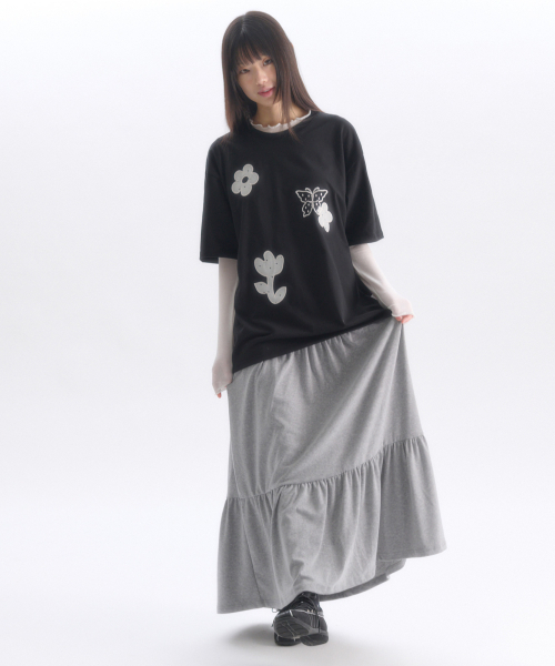ambler(エムブラー)の「シースルーフラワー刺繍半袖Tシャツ AS1305 (ブラック)(Tシャツ/カットソー・レディース・その他・SMALL/MEDIUM/FREE)」の10枚目の写真