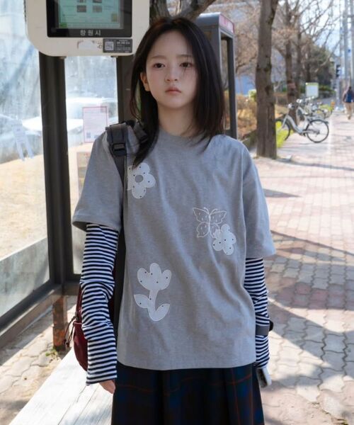 ambler(エムブラー)の「シースルーフラワー刺繍半袖Tシャツ AS1305 (ブラック)(Tシャツ/カットソー・レディース・その他・SMALL/MEDIUM/FREE)」の11枚目の写真