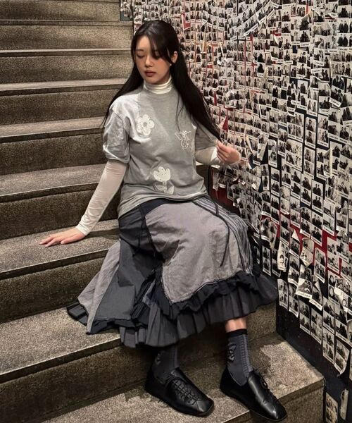 ambler(エムブラー)の「シースルーフラワー刺繍半袖Tシャツ AS1305 (ブラック)(Tシャツ/カットソー・レディース・その他・SMALL/MEDIUM/FREE)」の12枚目の写真
