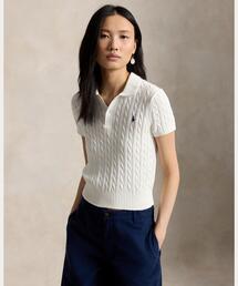 POLO RALPH LAUREN | ケーブルニット コットン クロップド ポロシャツ(ポロシャツ)