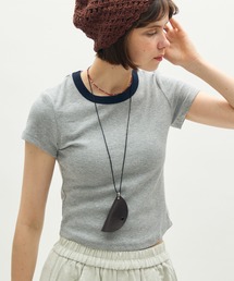 bicolor rib short T / バイカラーリブショートT