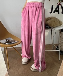 ベロア パンツ コーデ ピンク needles 23ss ベロア トラックパンツ