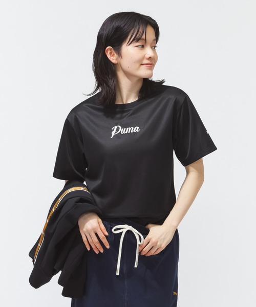 PUMA(プーマ)の「プーマ PUMA ESS (S) ACTIVE SS グラフィック Tシャツ(Tシャツ/カットソー・レディース・ブラック/サックスブルー・S/M/L/XL)」の3枚目の写真