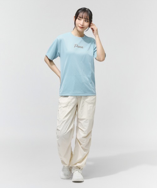 PUMA(プーマ)の「プーマ PUMA ESS (S) ACTIVE SS グラフィック Tシャツ(Tシャツ/カットソー・レディース・ブラック/サックスブルー・S/M/L/XL)」の19枚目の写真