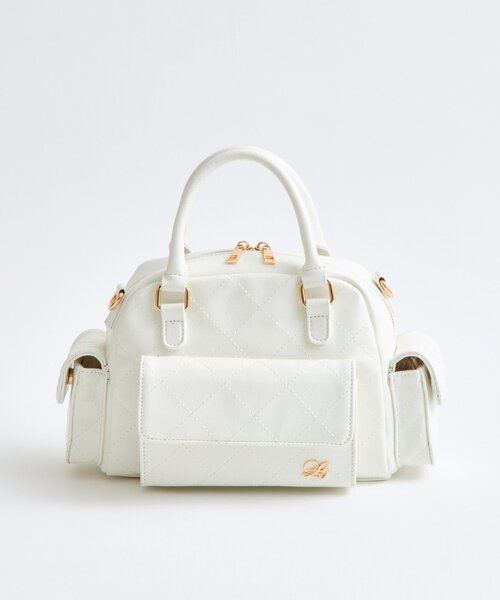 OLIVE des OLIVE(オリーブデオリーブ)の「マルチポケットステッチボストンバッグ(ショルダーバッグ・レディース・オフホワイト/ブラック/ミント/ピンク・FREE)」の21枚目の写真