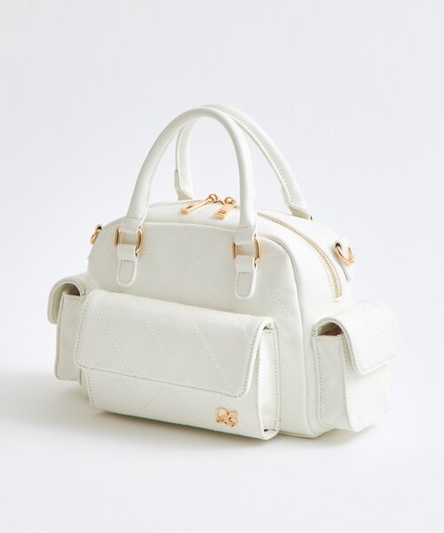 OLIVE des OLIVE(オリーブデオリーブ)の「マルチポケットステッチボストンバッグ(ショルダーバッグ・レディース・オフホワイト/ブラック/ミント/ピンク・FREE)」の22枚目の写真