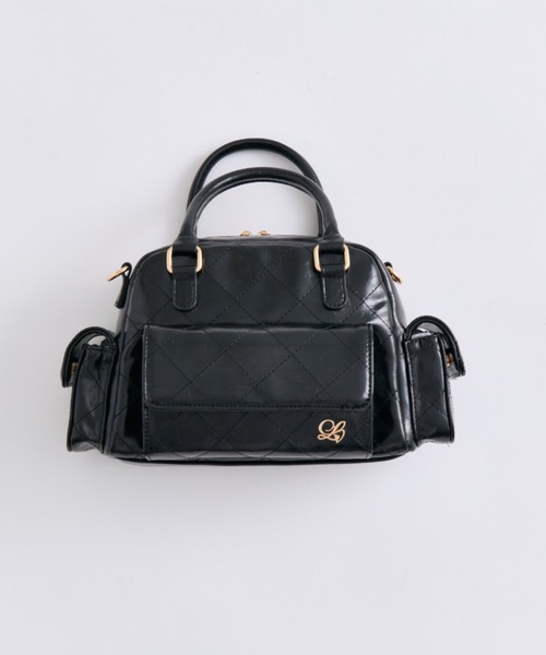 OLIVE des OLIVE(オリーブデオリーブ)の「マルチポケットステッチボストンバッグ(ショルダーバッグ・レディース・オフホワイト/ブラック/ミント/ピンク・FREE)」の2枚目の写真