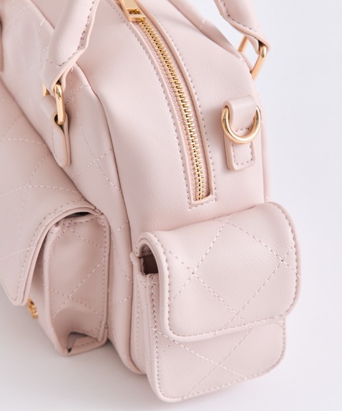 OLIVE des OLIVE(オリーブデオリーブ)の「マルチポケットステッチボストンバッグ(ショルダーバッグ・レディース・オフホワイト/ブラック/ミント/ピンク・FREE)」の10枚目の写真