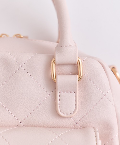 OLIVE des OLIVE(オリーブデオリーブ)の「マルチポケットステッチボストンバッグ(ショルダーバッグ・レディース・オフホワイト/ブラック/ミント/ピンク・FREE)」の13枚目の写真