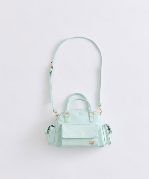 OLIVE des OLIVE(オリーブデオリーブ)の「マルチポケットステッチボストンバッグ(ショルダーバッグ・レディース・オフホワイト/ブラック/ミント/ピンク・FREE)」の11枚目の写真