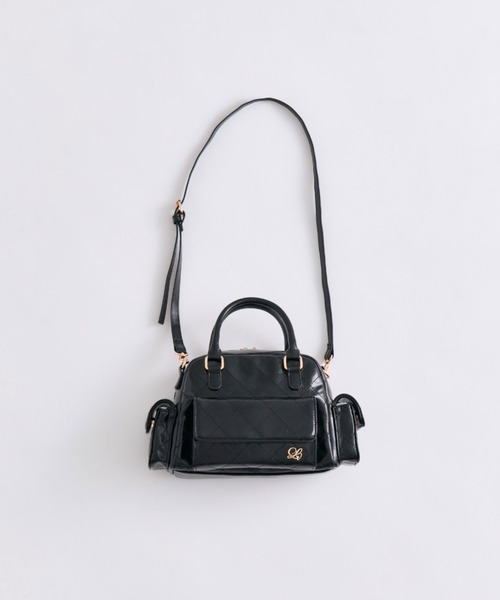 OLIVE des OLIVE(オリーブデオリーブ)の「マルチポケットステッチボストンバッグ(ショルダーバッグ・レディース・オフホワイト/ブラック/ミント/ピンク・FREE)」の14枚目の写真
