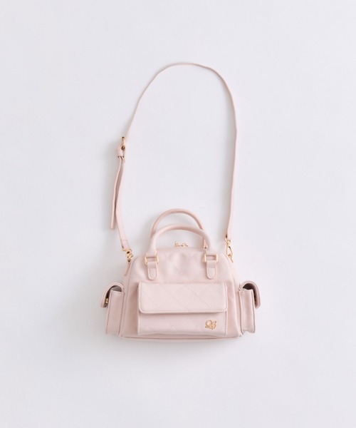 OLIVE des OLIVE(オリーブデオリーブ)の「マルチポケットステッチボストンバッグ(ショルダーバッグ・レディース・オフホワイト/ブラック/ミント/ピンク・FREE)」の12枚目の写真