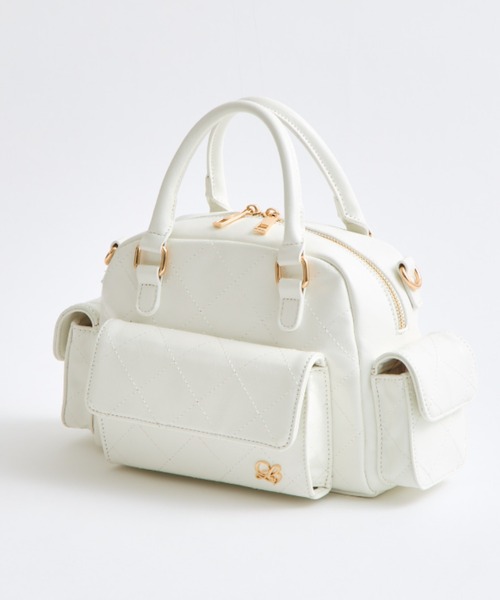 OLIVE des OLIVE(オリーブデオリーブ)の「マルチポケットステッチボストンバッグ(ショルダーバッグ・レディース・オフホワイト/ブラック/ミント/ピンク・FREE)」の15枚目の写真