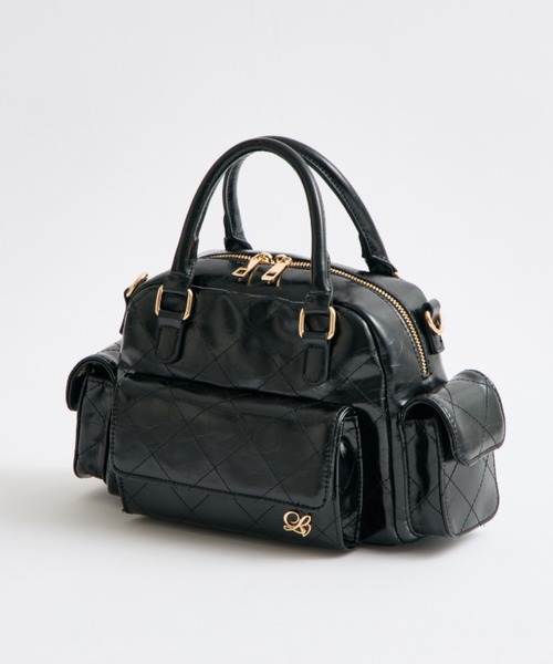 OLIVE des OLIVE(オリーブデオリーブ)の「マルチポケットステッチボストンバッグ(ショルダーバッグ・レディース・オフホワイト/ブラック/ミント/ピンク・FREE)」の16枚目の写真