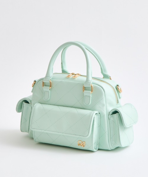 OLIVE des OLIVE(オリーブデオリーブ)の「マルチポケットステッチボストンバッグ(ショルダーバッグ・レディース・オフホワイト/ブラック/ミント/ピンク・FREE)」の17枚目の写真