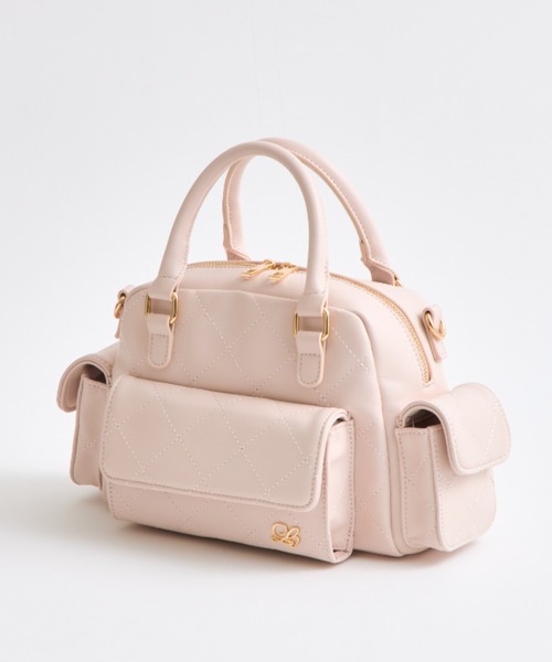 OLIVE des OLIVE(オリーブデオリーブ)の「マルチポケットステッチボストンバッグ(ショルダーバッグ・レディース・オフホワイト/ブラック/ミント/ピンク・FREE)」の18枚目の写真