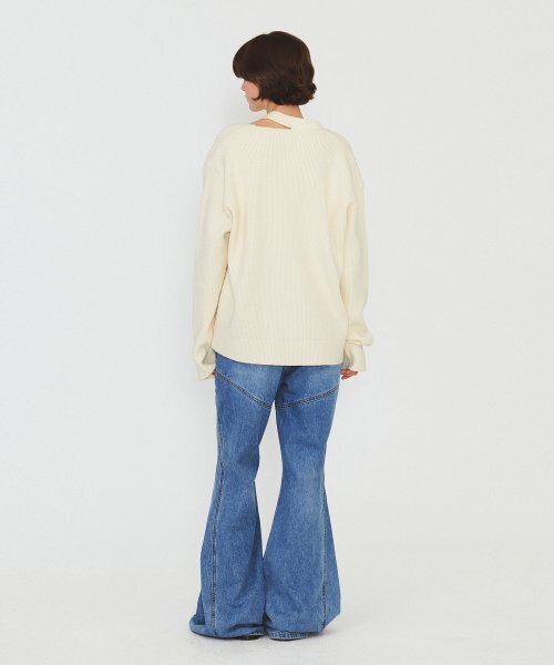 DIAGONAL(ダイアゴナル)の「UNBALANCE OVERFIT CARDIGAN (ivory)(ニット/セーター・レディース・その他・FREE)」の7枚目の写真
