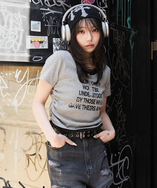 WEGO（ウィゴー）の「WEGO/【26春夏新作】レイヤードグラフィックT（Tシャツ/カットソー・レディース・杢グレー/ホワイト/その他3/その他1/ホワイト系その他/その他2/その他4/その他5・FREE）」の3枚目の写真