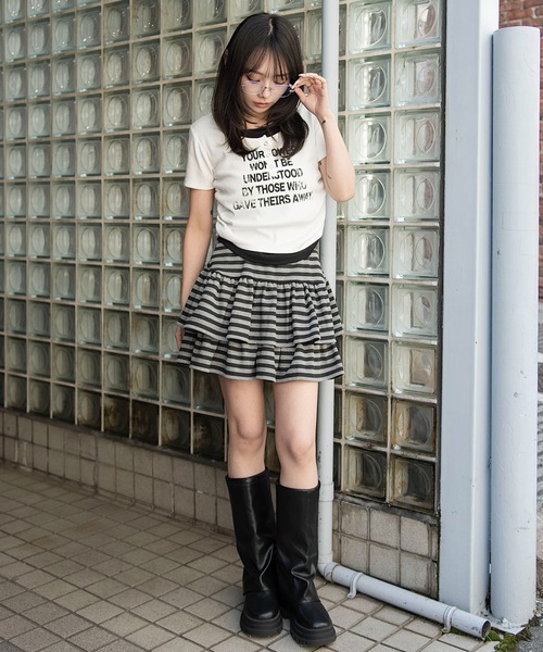 WEGO（ウィゴー）の「WEGO/【26春夏新作】レイヤードグラフィックT（Tシャツ/カットソー・レディース・杢グレー/ホワイト/その他3/その他1/ホワイト系その他/その他2/その他4/その他5・FREE）」の17枚目の写真