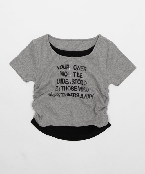 WEGO（ウィゴー）の「WEGO/【26春夏新作】レイヤードグラフィックT（Tシャツ/カットソー・レディース・杢グレー/ホワイト/その他3/その他1/ホワイト系その他/その他2/その他4/その他5・FREE）」の15枚目の写真